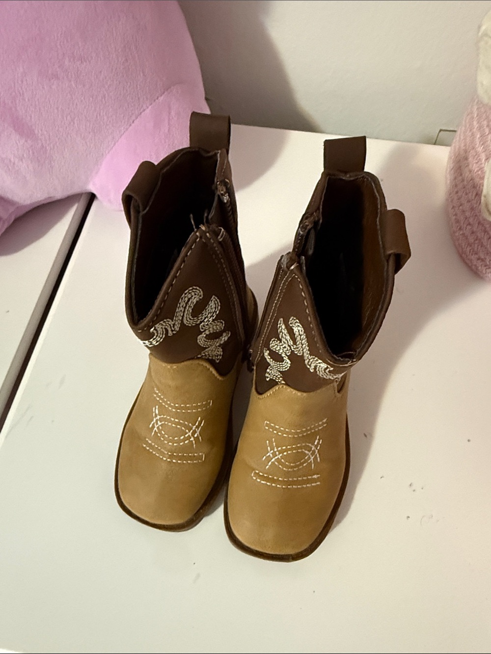 Kids Tan and Brown Cowboy Boots - Classic Western Style